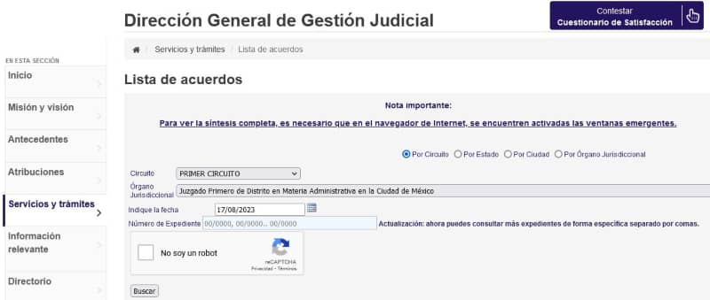 consulta de expedientes judiciales clave unica